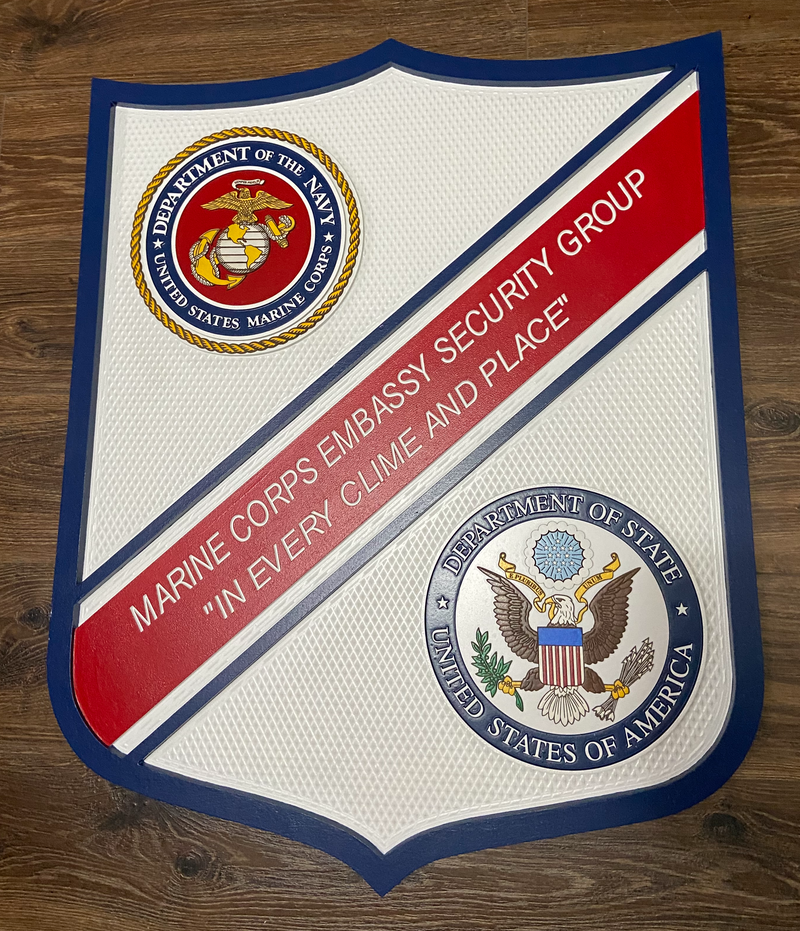 marine corps embassy security group logo gallery 1 —... Marine Corps Embassy Security Group (MSG) sign – Veteran Wood Co.