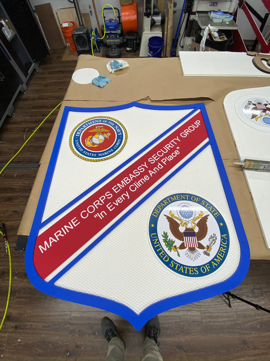 marine corps embassy security group logo gallery 1 —... Marine Corps Embassy Security Group (MSG) sign – Veteran Wood Co.