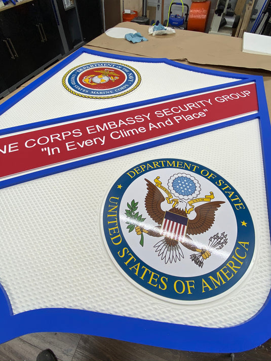 marine corps embassy security group logo gallery 1 —... Marine Corps Embassy Security Group (MSG) sign – Veteran Wood Co.