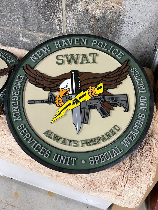 3D Brass,Silver, Painted or Wood Police Badge & Patch Plaques