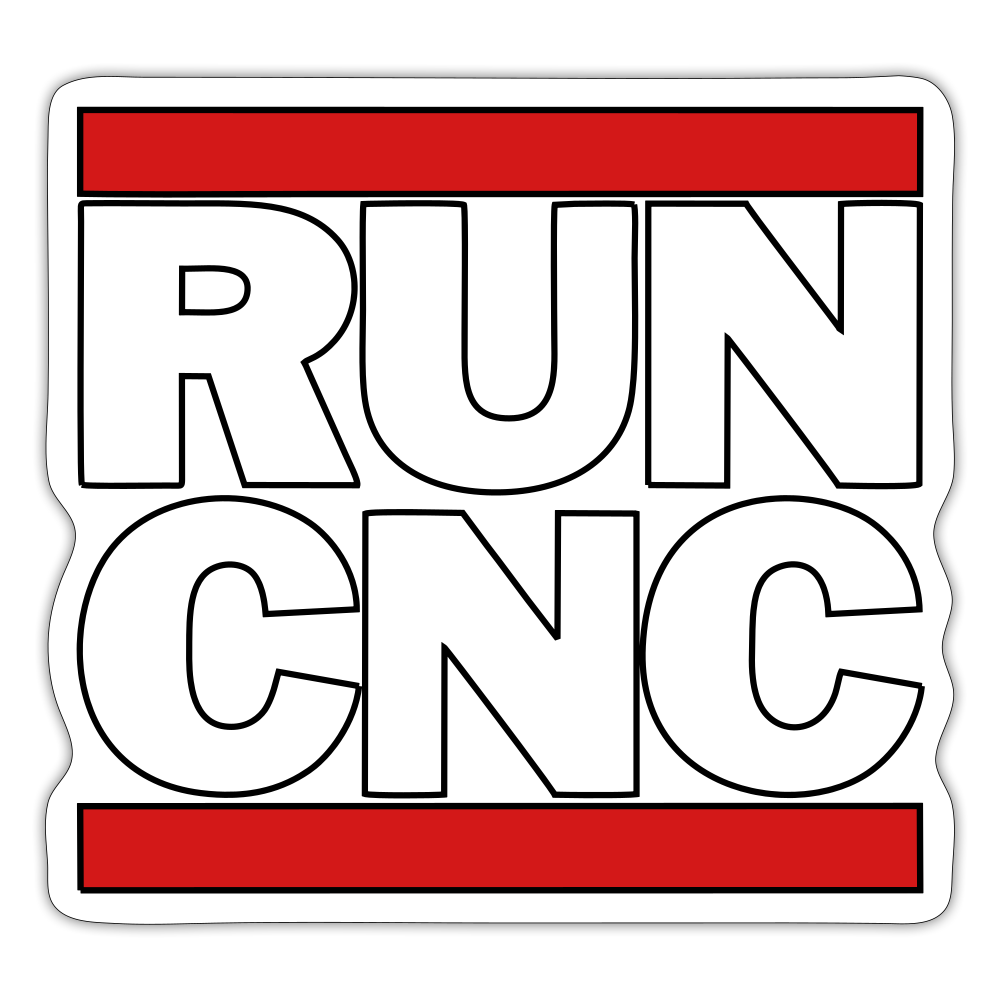 Run CNC Sticker - white matte